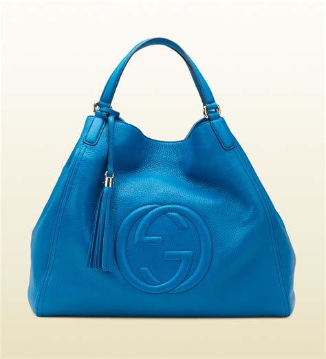 gucci blue leather grab bag|gucci shoulder bag vintage.